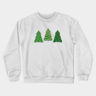 Festive Christmas Trees Trio (White Background) Crewneck Sweatshirt